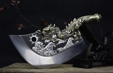 Chivalry Knife Bone Cutting Knife Green Dragon Full Brass Handle