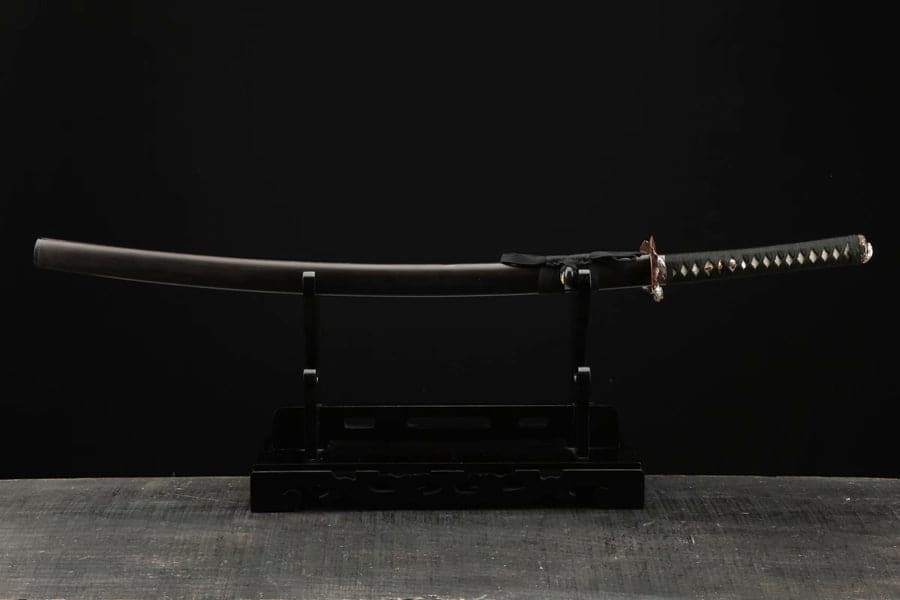 Hand Forged Japanese Samurai Katana Frog Prince Pattern Steel Gilt Silver Guard