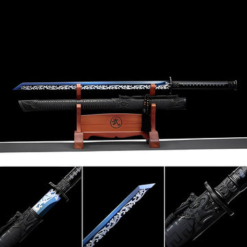 Handmade 花無缺 High Manganese Steel Chinese Sword With Baked Blue Blade
